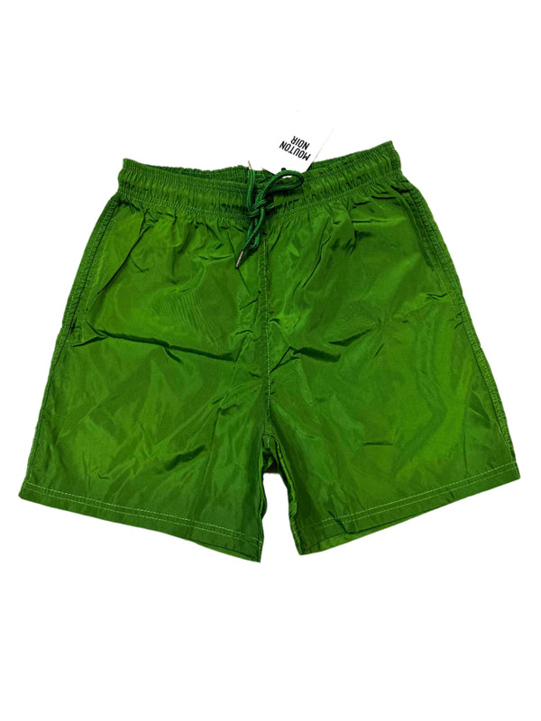 Plain Green Windbreaker Shorts