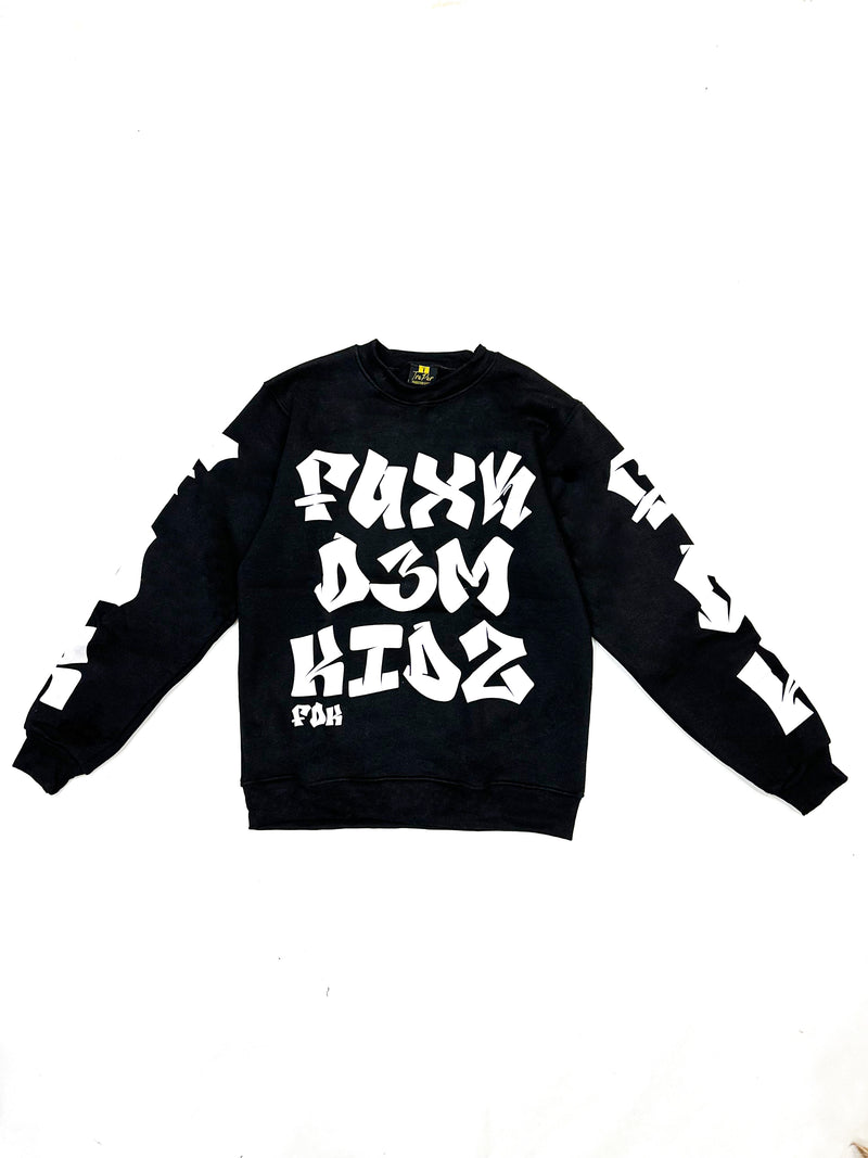 Puff Print Black Sweatshirt