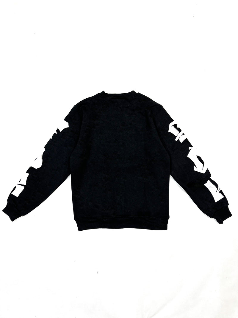 Puff Print Black Sweatshirt